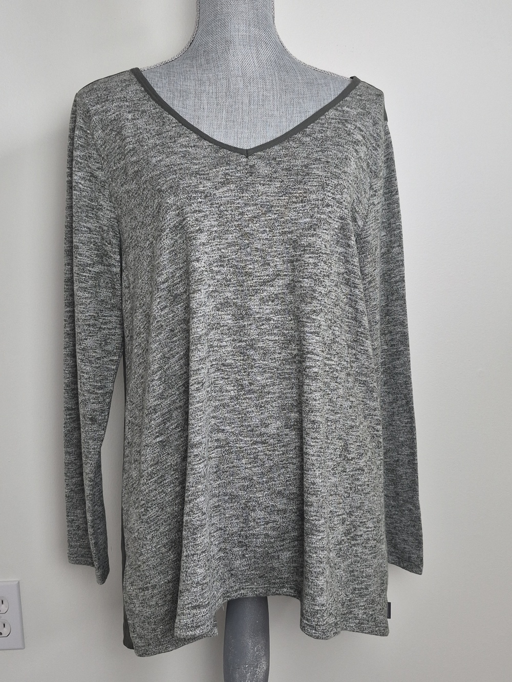 Eddie Bauer Mixed Media Green 3/4 Sleeve Large Top